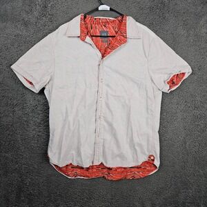 Armani Exchange Mens XL Short Sleeve Button Front‎ Shirt Contrast Lining